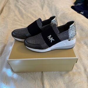 NK Slip-On Sneakers with Silver Accents